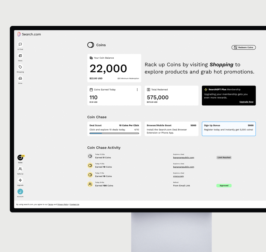 Search.com Coins Rewards